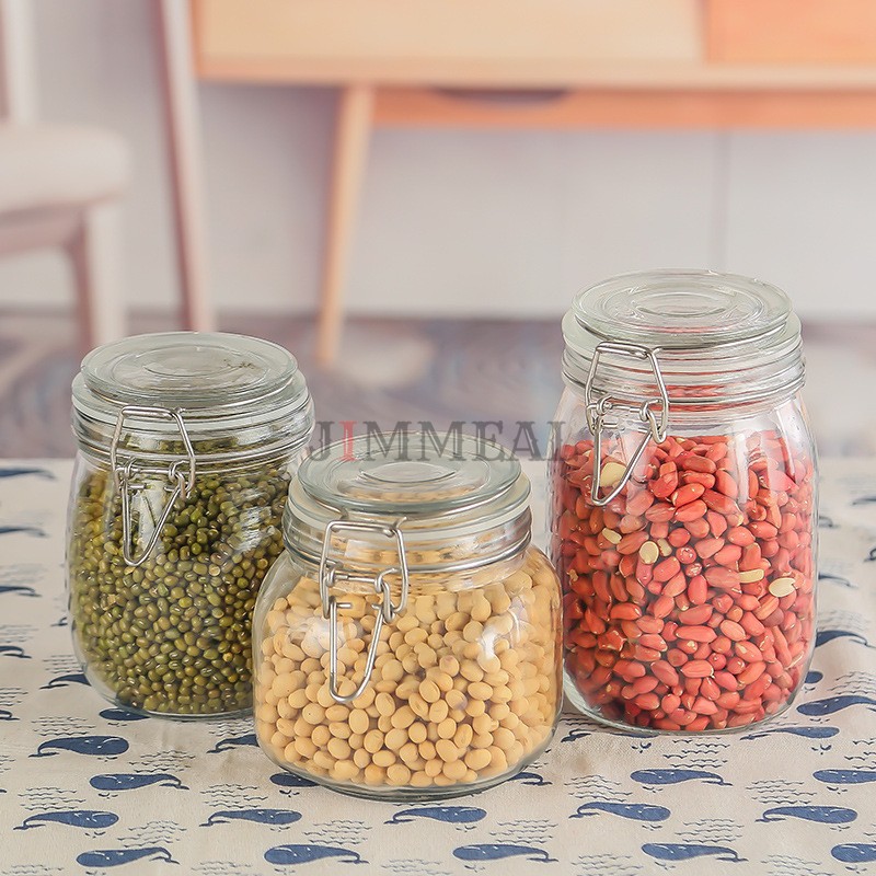 [Sỉ] Hũ Thủy Tinh, Lọ Thủy Tinh Nắp Cài Kín Hơi Đế Vuông Jimmeal Có Gioăng Cao Su 150 300 500 750 1000 1500 2000 3000ml | BigBuy360 - bigbuy360.vn