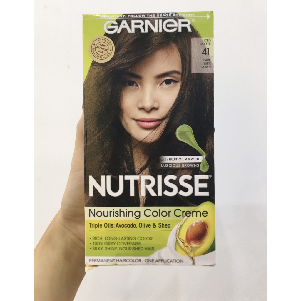 Nhuộm tóc có thể che phủ chân tóc bạc Garnier Nutrisse Creme hàng Mỹ