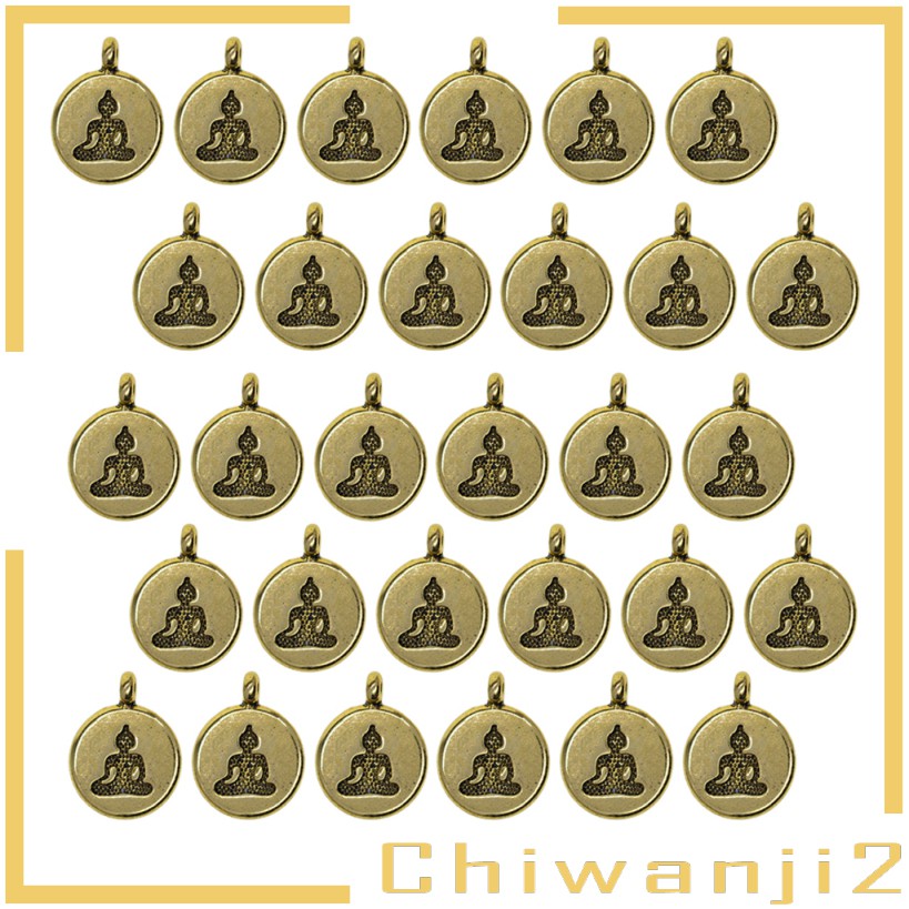 CHARMS Bộ 30 Mặt Dây Chuyền Hình Phật Vàng