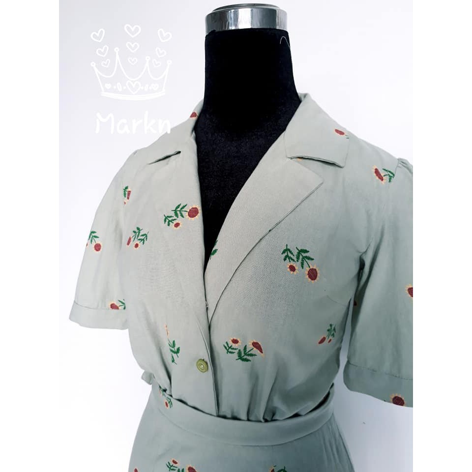 Rập giấy DC018 - Đầm cổ pajamas váy liền