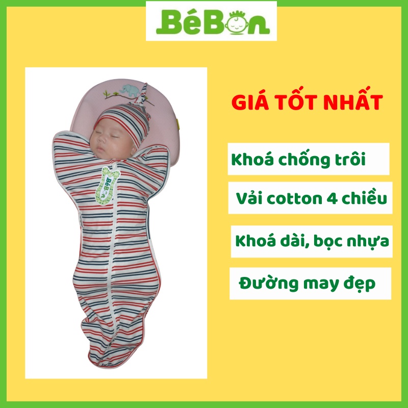 Chũn nhộng khoá kéo size S, size M, size L - giúp bé ngủ ngon hơn