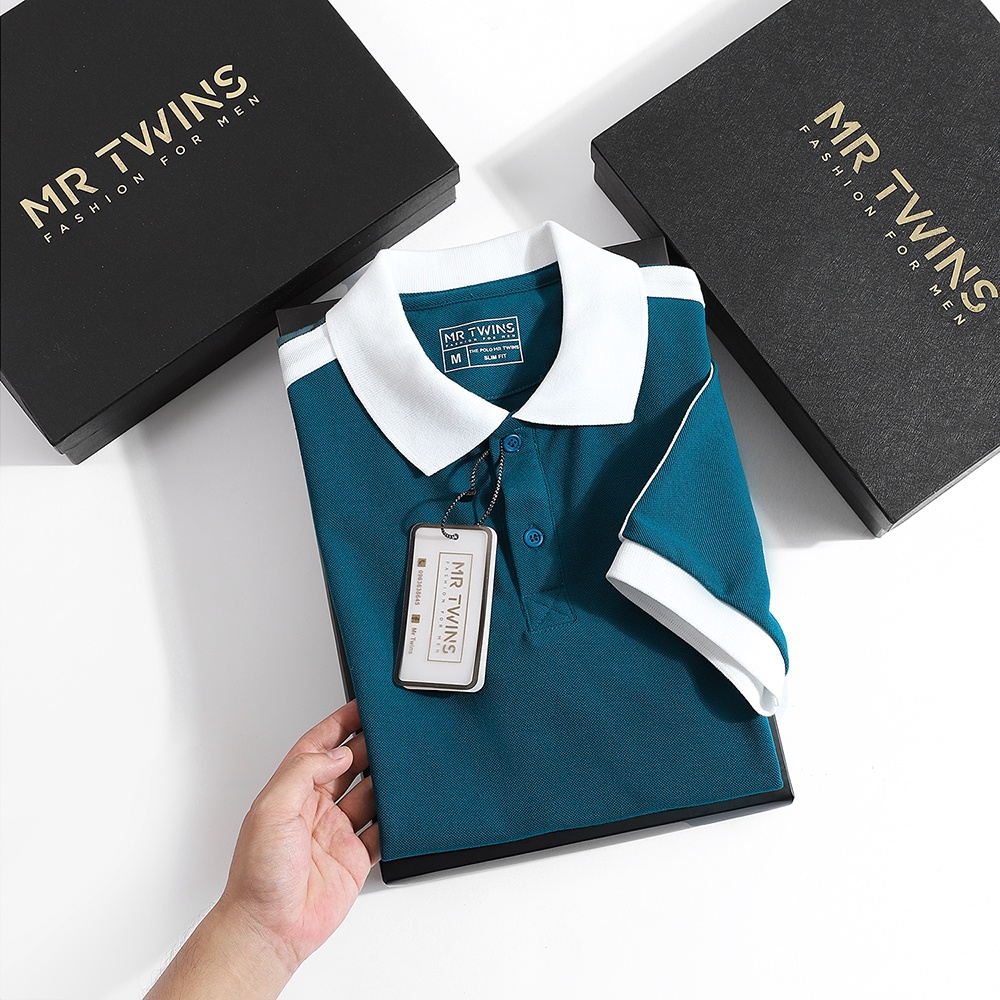 Áo Thun Polo Nam Phối Vai Vải Cotton Cá Mâp Xuất Xịn, Trẻ Trung, Thanh Lịch, Chuẩn Form Thương Hiệu MrTwins®