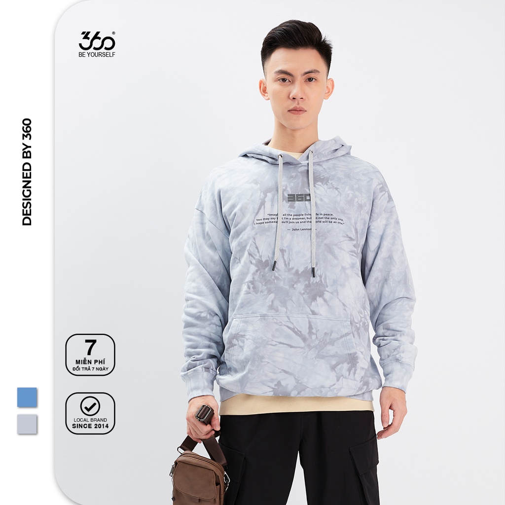 Hoodie unisex form rộng local brand 360 Boutique loang màu phong cách năng động  - AHHTK201