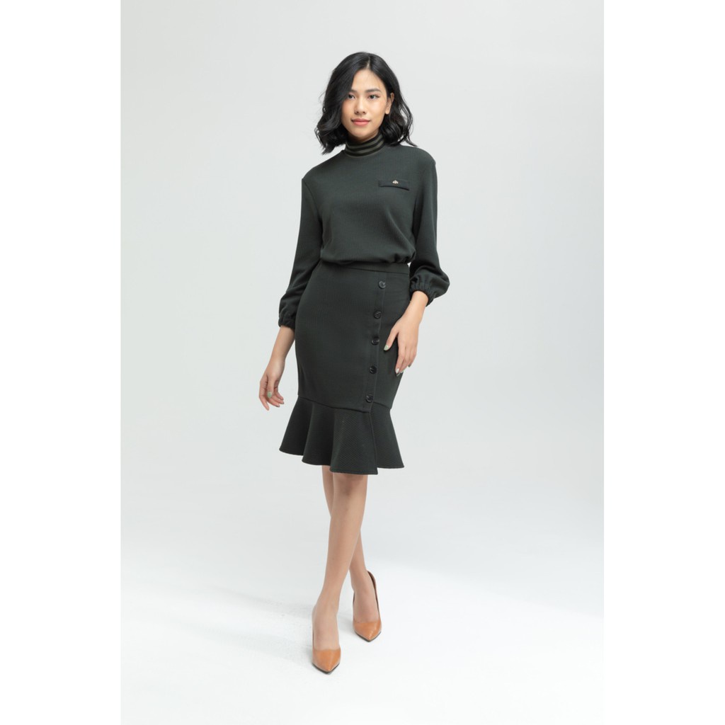 Chân váy đuôi cá vải gân thiết kế IVY moda MS 30M6098
