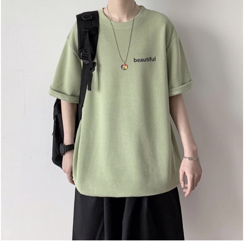 [ Rẻ vô địch ] Áo thun cotton tay lỡ dáng rộng unisex - beutiful