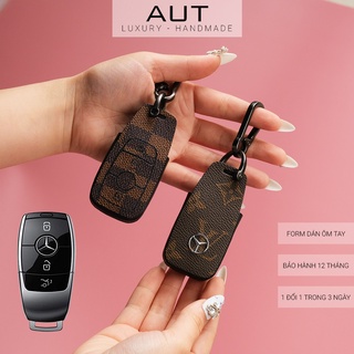 Bao da chìa khoá Mercedes C180 C200 C250 C300 E180 E200 E300 Glc200 Glc250 Glc300 LV handmade M2 CD