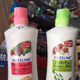 Sữa tắm Hazeline Match-lựu đỏ, Yến mạch-dâu tằm