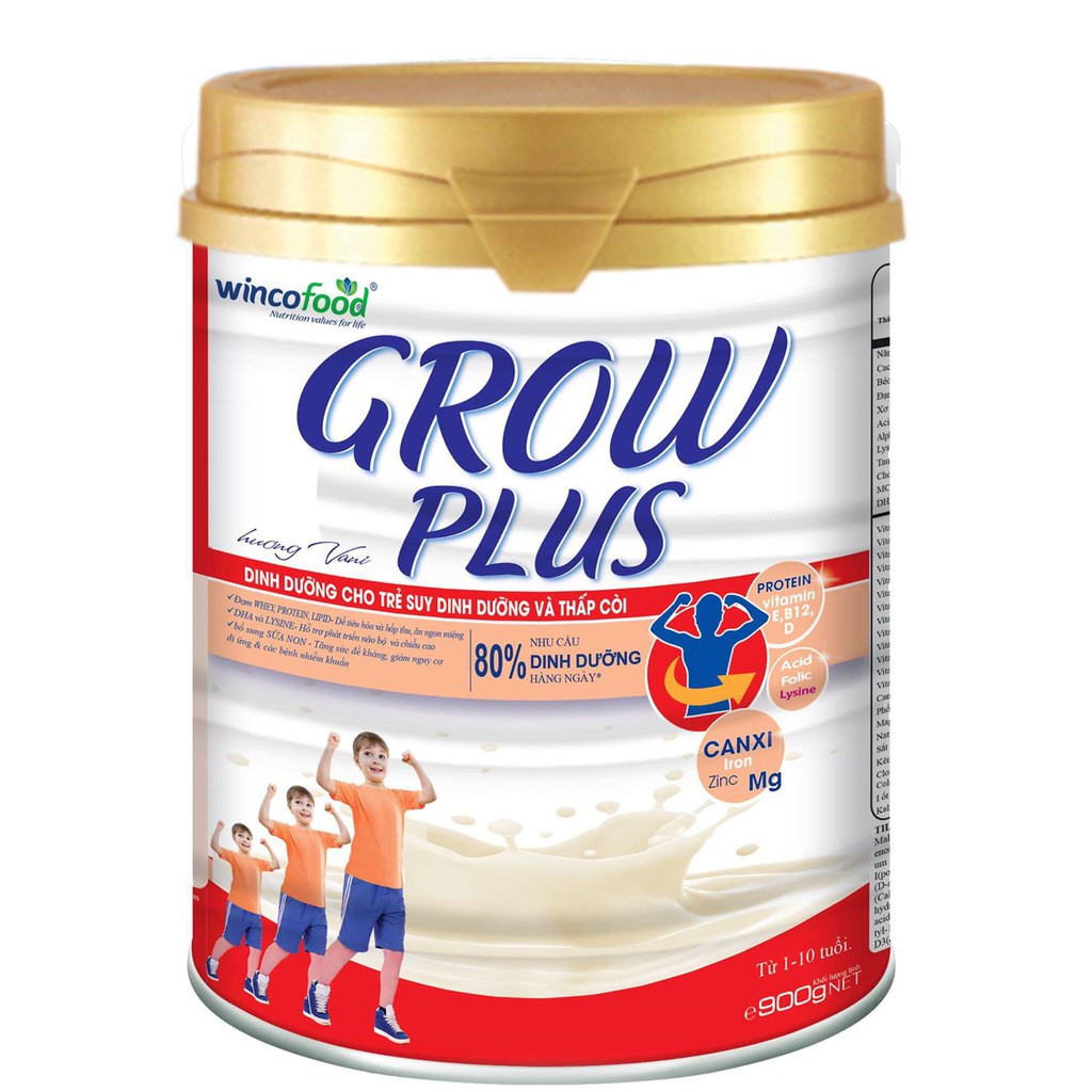 Sữa bột WINCOFOOD GROWPLUS CHUYÊN CHO TRẺ SUY DINH DƯỠNG & THẤP CÒI - 900 GAM