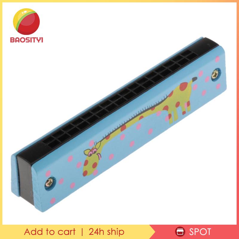 [Baosity1] Kèn Harmonicas Đồ Chơi Mini Bằng Gỗ Sơn Họa Tiết Hươu Cao Cổ Hai Hàng Cho Bé