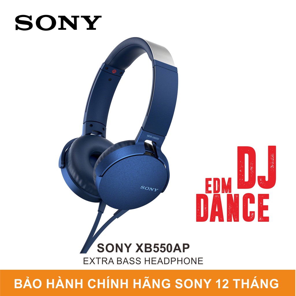 Tai Nghe Sony Extra Bass™ XB550AP - Hàng Chính Hãng Sony Việt Nam - Bảo Hành 12 Tháng