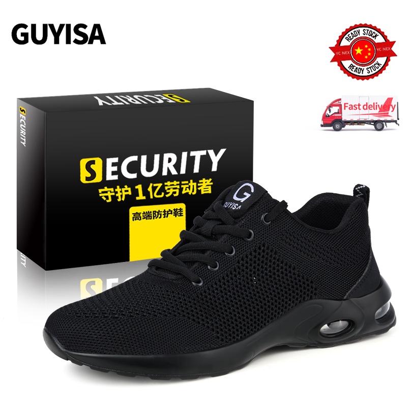 Giày bảo hộ lao động GUYISA an toàn ngón chân thép thoáng khí dành cho nam giới