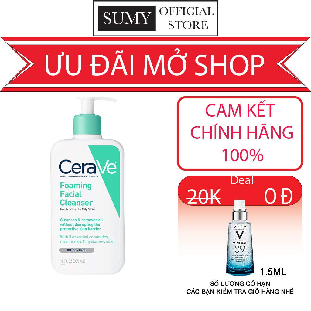 Sữa Rửa Mặt Cerave Foaming Cleanser , Hydrating Cleanser , SA Smoothing Dịu Nhẹ Dành Cho Da Dầu 473ml 236ml 88ml - SUMY