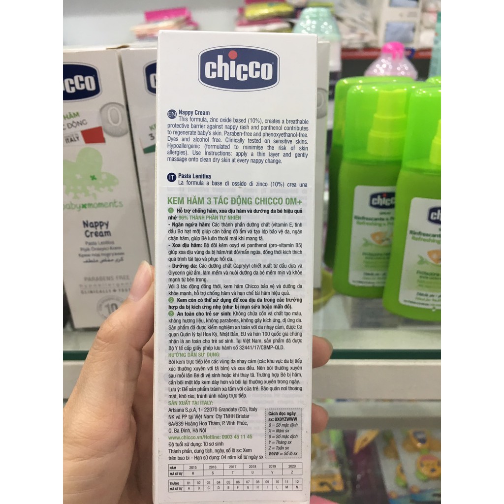 Kem Chống và Trị Hăm 3 Tác động Chicco Ý 100ml 0M+ [Chính Hãng]