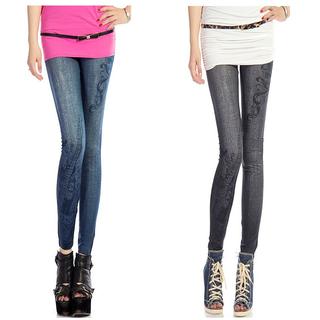 Quần Legging giả jean hoa văn (QL05)