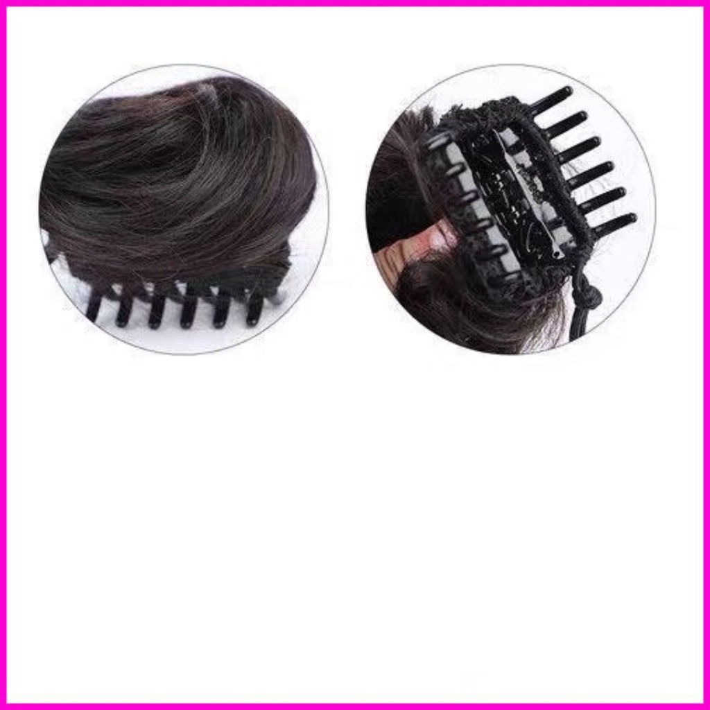 Tóc giả búi mini kẹp nửa đầu❤️FREESHIP❤️Búi tròn kẹp loại nhỏ- siu hót hít