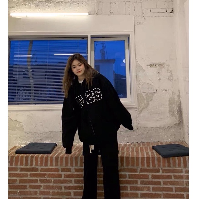 Áo khoác nỉ bông cotton unisex dưới 70kg - áo sweater hoodie nam nữ fomr rộng F4 26 | BigBuy360 - bigbuy360.vn