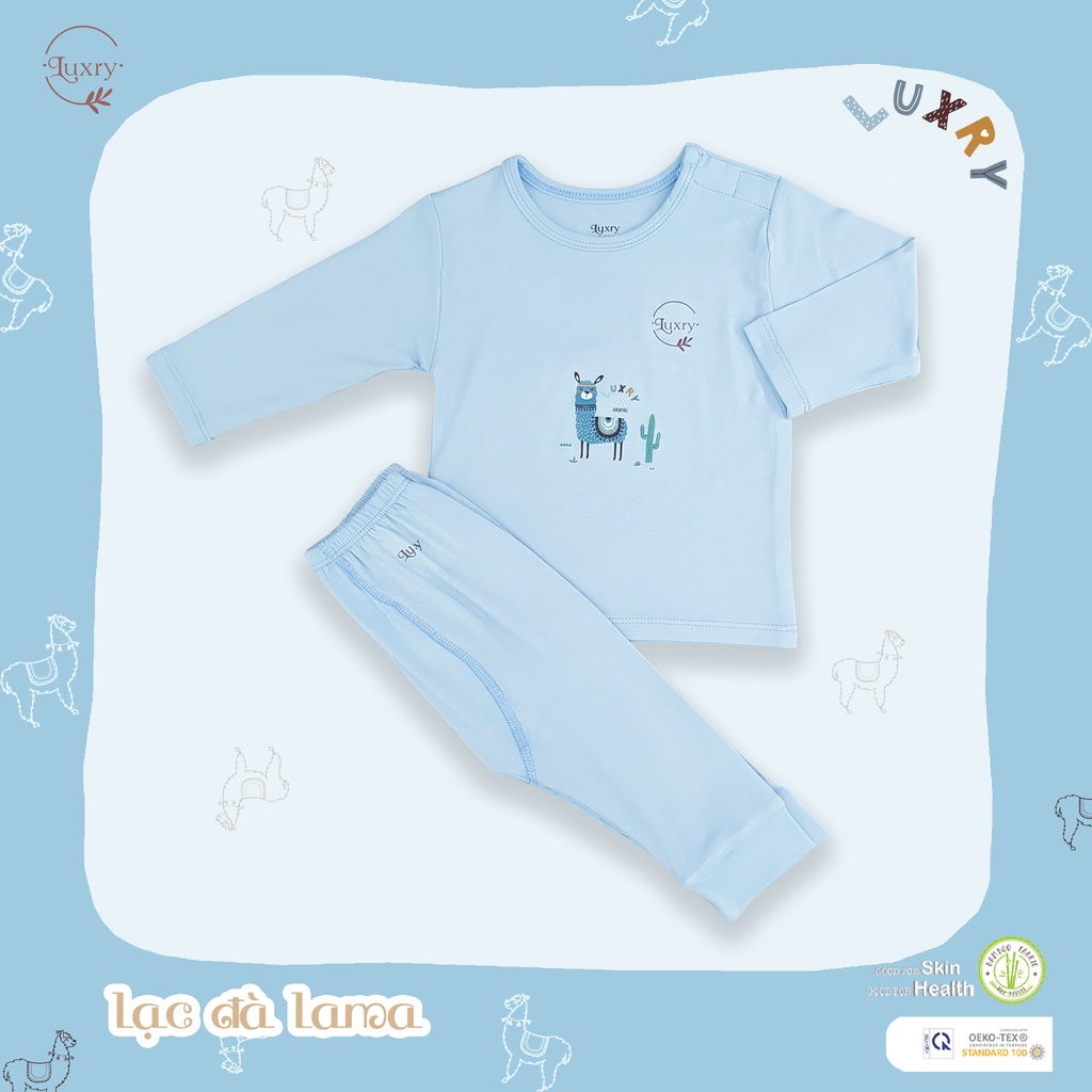 Bộ quần áo dài cài vai LAMA thương hiệu Luxry đáng yêu cho bé trai, bé gái