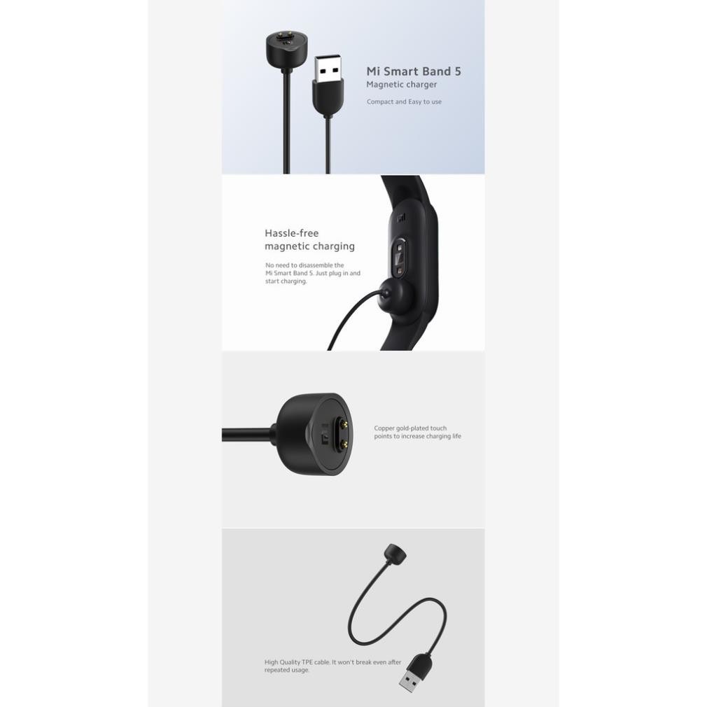 [Digiworld,BH 6 Tháng] Dây Sạc, cáp sạc Cho Xiaomi Miband 5 - Chính hãng
