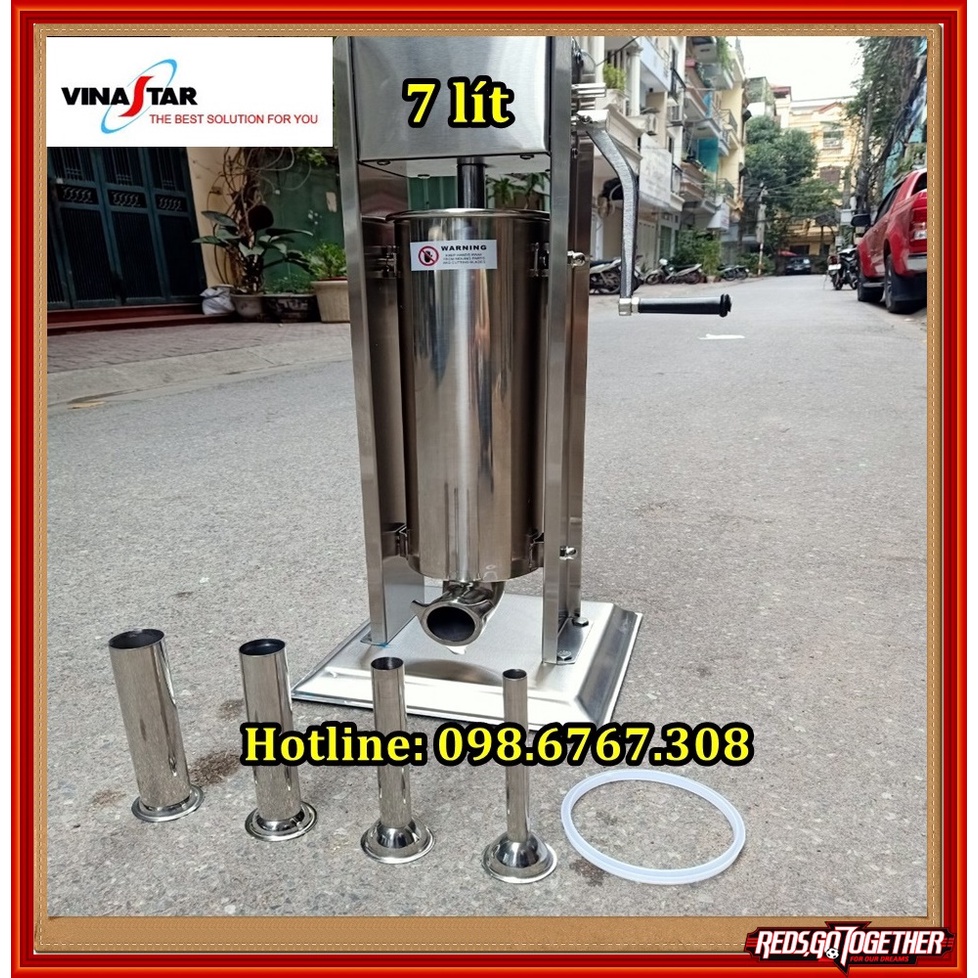 Máy Đùn Xúc Xích Quay Tay Dung Tích 3 Lít 5 Lít 7 Lít Inox sáng bóng  Máy Nhồi Lạp Xưởng Nem Chua Thủ Công