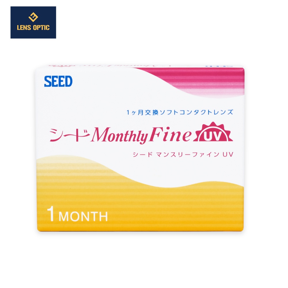 Kính áp tròng 1 tháng SEED Monthly Fine UV không màu trong suốt có độ cho mắt cận - Lens Optic