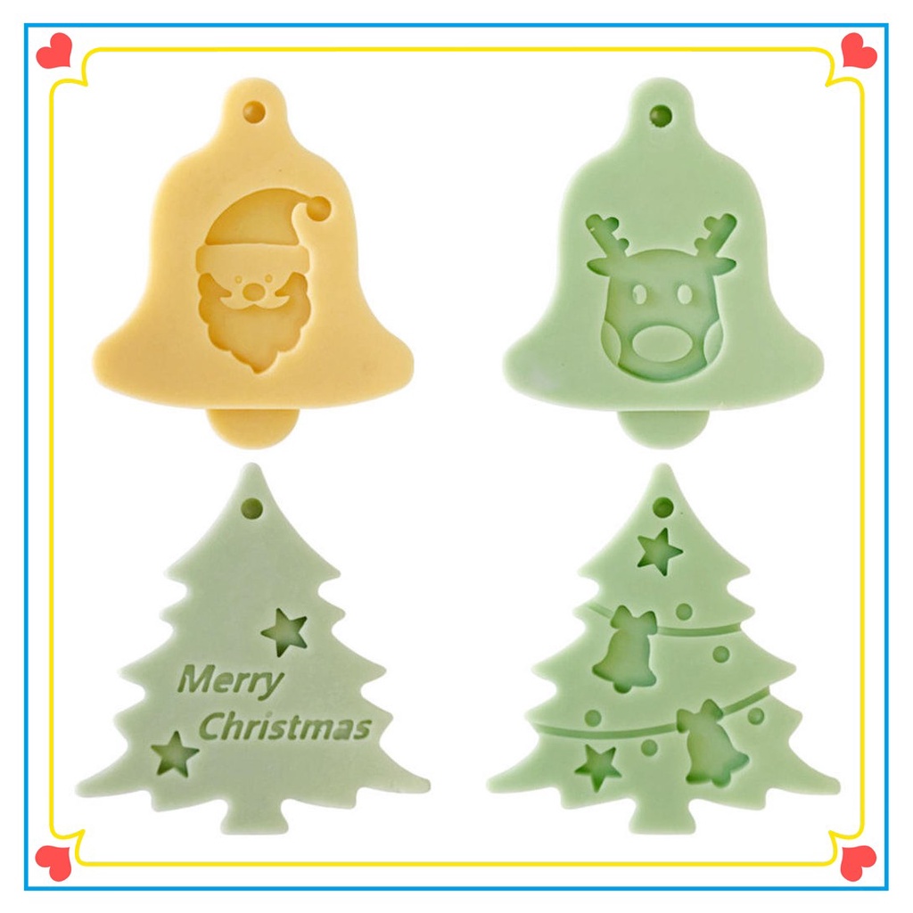 Khuôn Silicone Làm Bánh Hình Ông Già Noel / Tuần Lộc / Cây Thông / Hoa Tuyết DIY