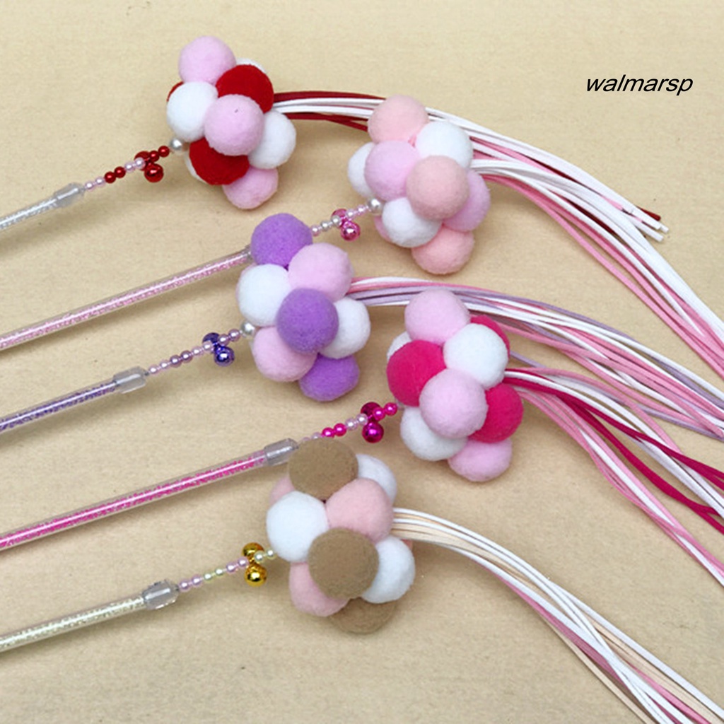 Gậy đồ chơi gắn tua rua và quả cầu lông xù dành cho mèo cưng