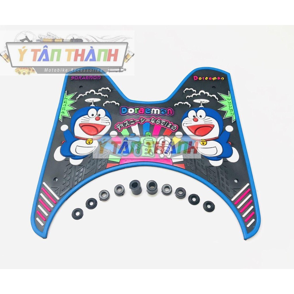 thảm lót chân xe scoopy hình doraemon