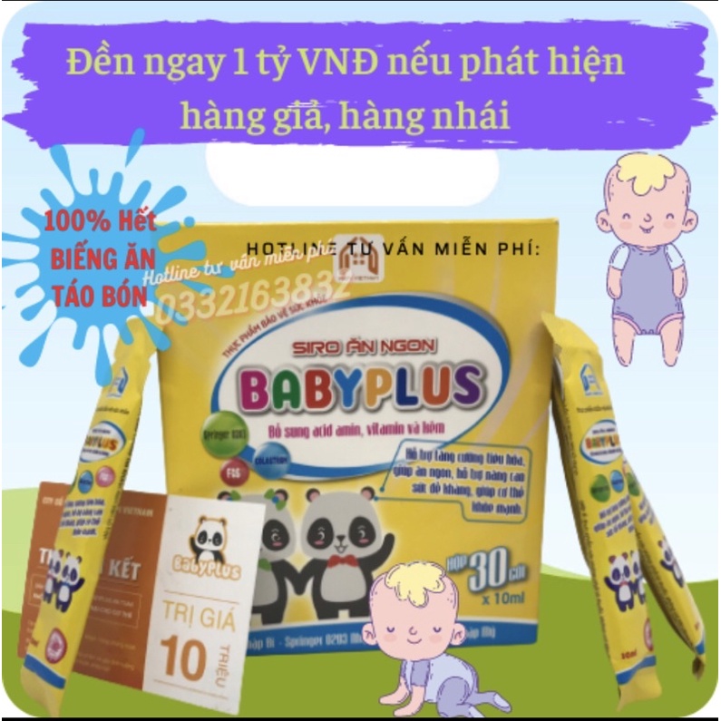 Siro ăn ngon cho bé babyplus💥[HẾT BIẾNG ĂN - TÁO BÓN - ỐM VẶT - ĐỀ KHÁNG KÉM]✅ Babyplus siro ăn ngon