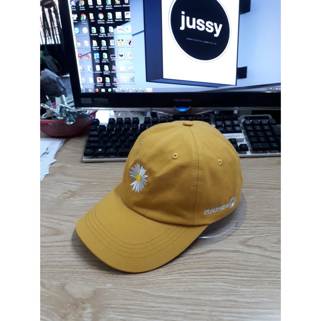 Nón Kết Mũ Lưỡi Trai Thời Trang Nam Nữ Hot Trend hoa cúc thần tượng