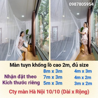 Mùng màn tuyn hà nội 10/10 khổng lồ cao 2m , mùng màn tuyn ghép giường