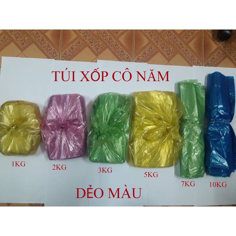 1KG TÚI XỐP đựng rau, củ, thịt, cá,... loại dẻo màu