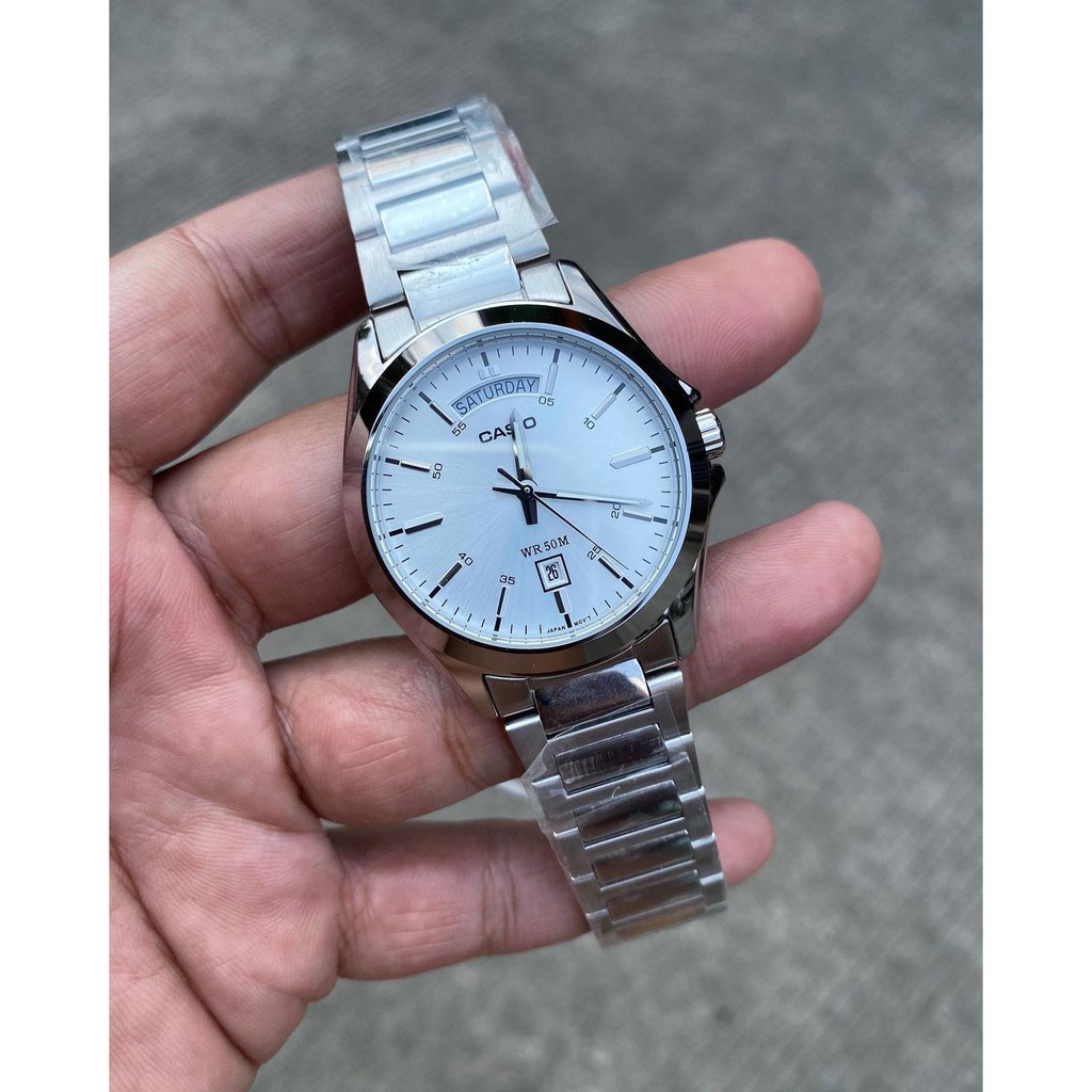 Đồng hồ Nam dây thép Casio MTP-1370 chính hãng bảo hành 1 năm Pin trọn đời