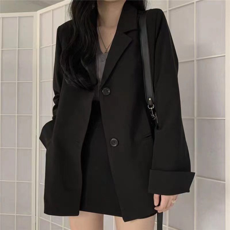 Áo khoác blazer dáng rộng màu trơn thời trang Hàn Quốc cho nữ, Áo vest nữ chất tuyết mưa 2 lớp bassic ulzzang | BigBuy360 - bigbuy360.vn