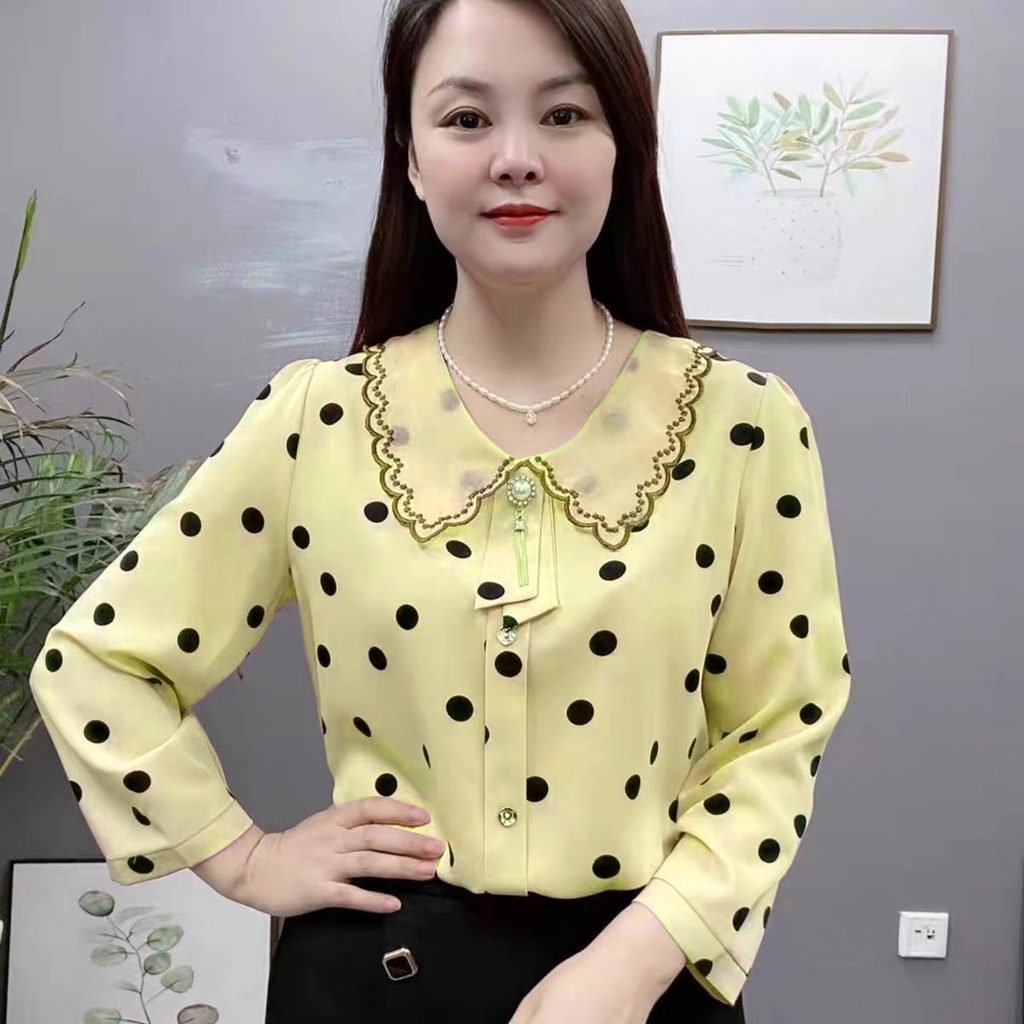 Áo sơ mi nữ họa tiết chấm bi