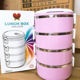 Cặp lồng cơm Lúa mạch 4 tầng INOX 4 TẦNG [ đựng cơm canh ...]
