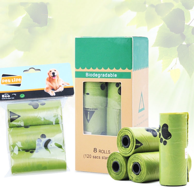 Cuộn Túi Đựng Rác Vệ Sinh Cho Thú Cưng Màu Xanh Lá Cây Dày Dặn Có Thể Phân Hủy Sinh Học