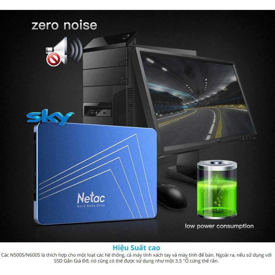 Ổ Cứng SSD Netac 120GB N500S SATA3 6Gb/s 2.5 inch Chính Hãng Dùng Cho Laptop PC Macbook - Mới Bảo hành 36 tháng
