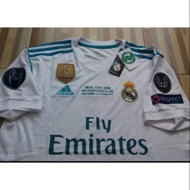 Áo Thun Đá Banh Tay Ngắn Real Madrid Home Final Ucl Champions Mdt 2018 Kaoa