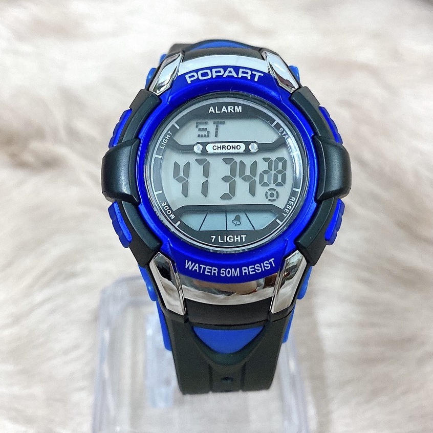 Đồng hồ điện tử POPART cao cấp dây đen cho nam nữ - chống nước cực tốt