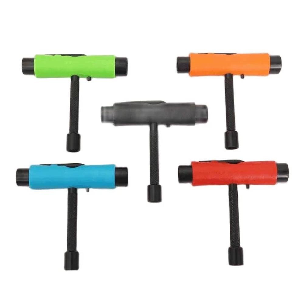BERNARDO Multi-functional Screwdriver Socket All-in-one Adjusting T-tool T-Wrench Roller Skate T-type Professional Skateboard Repair Tools Outdoor Sports Skateboard Skate Tool/Multicolor