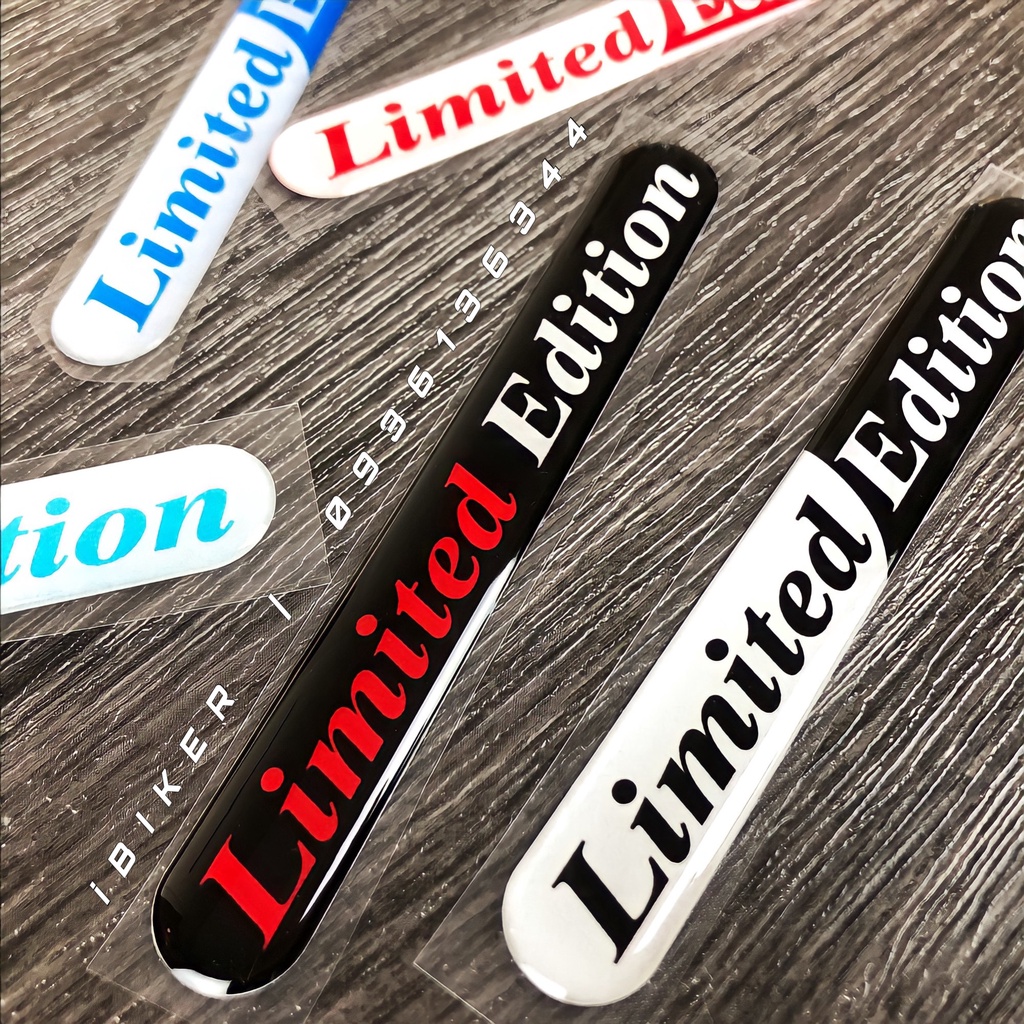 Tem Decal Logo LIMITED EDITION phản quang in nổi chất liệu Epoxy hình dán cao cấp thời trang trang trí xe hơi, xe máy...