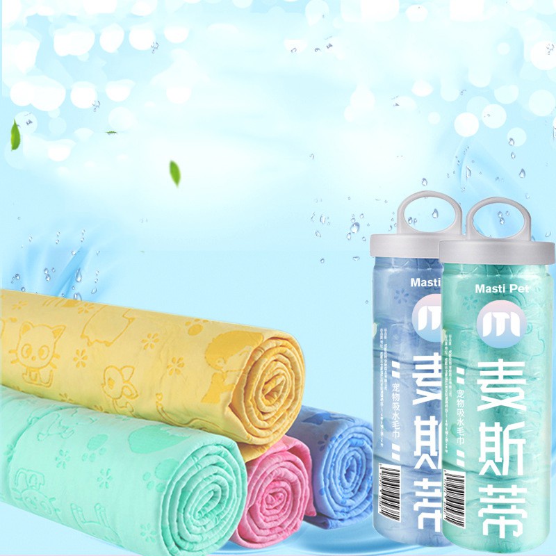 Khăn tắm cho chó mèo Hipipet Lông Hươu thấm hút vượt trội mềm lau khô nhanh hộp ống bản to 66x43cm