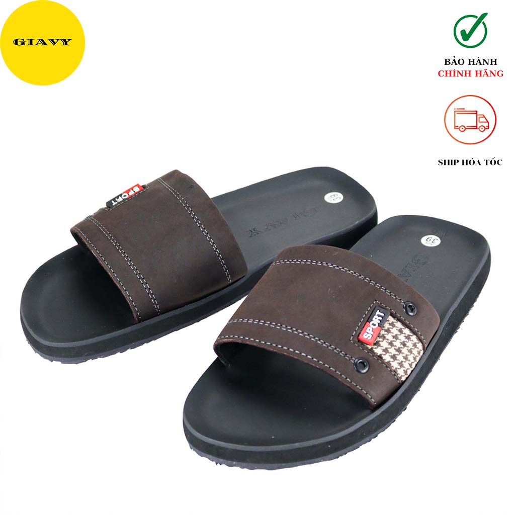 Dép da nam quai bảng thời trang L556 - GIAY GIAVY