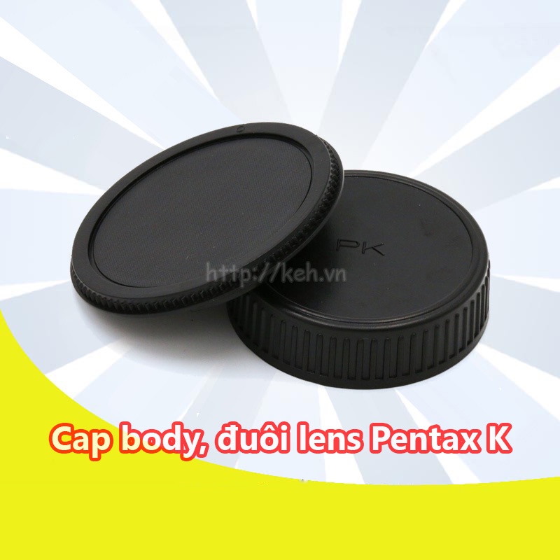 Nắp cap sau lens PK, Nắp body cho lens/máy ảnh Pentax film/số ( Rear cap, body cap ngàm K / PK )