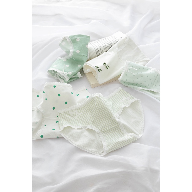 Quần Lót Nữ Cotton Kháng Khuẩn Hình Tim Thời Trang Nhật Bản . Hàng Loại Đẹp.