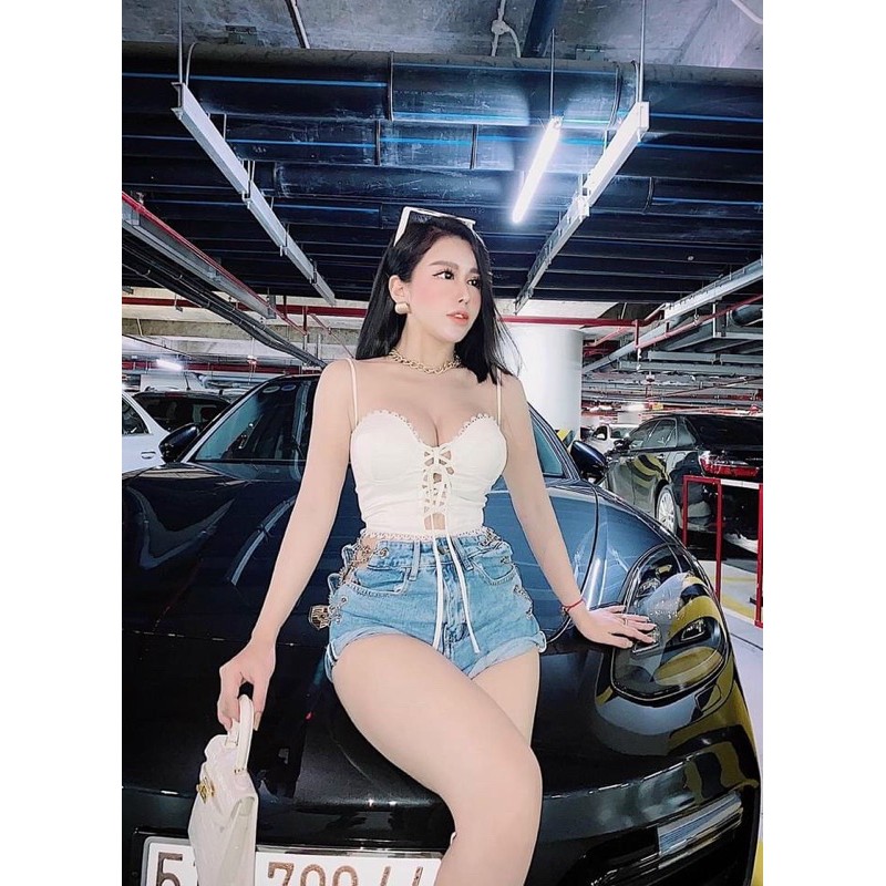 Quần short jean đan dây xích 🪴🪴🪴u