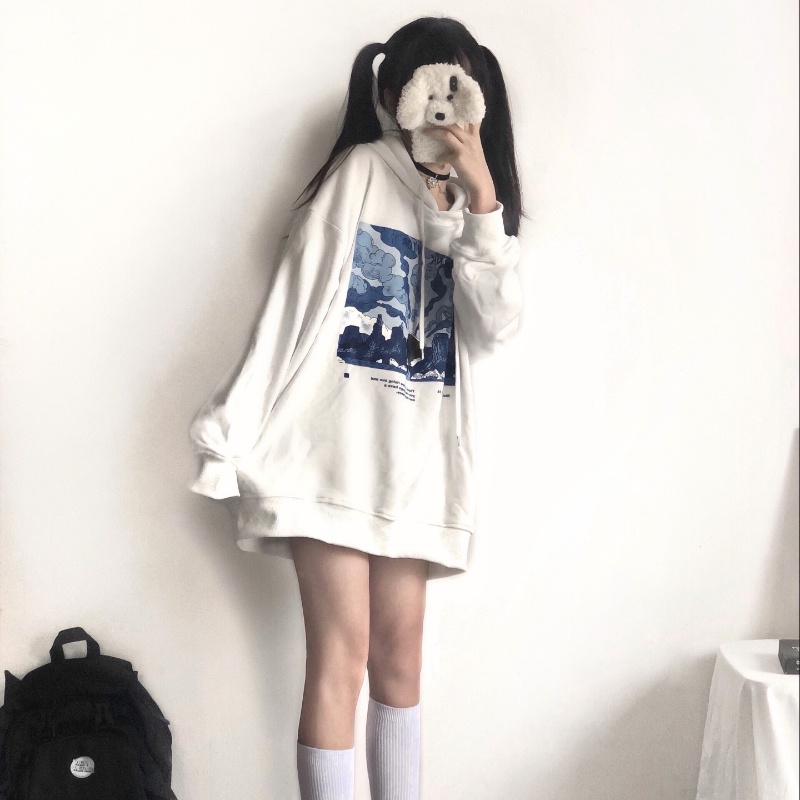NRVP Áo Hoodie Dáng Rộng Thời Trang Hàn Quốc 2022 Dành Cho Nữ