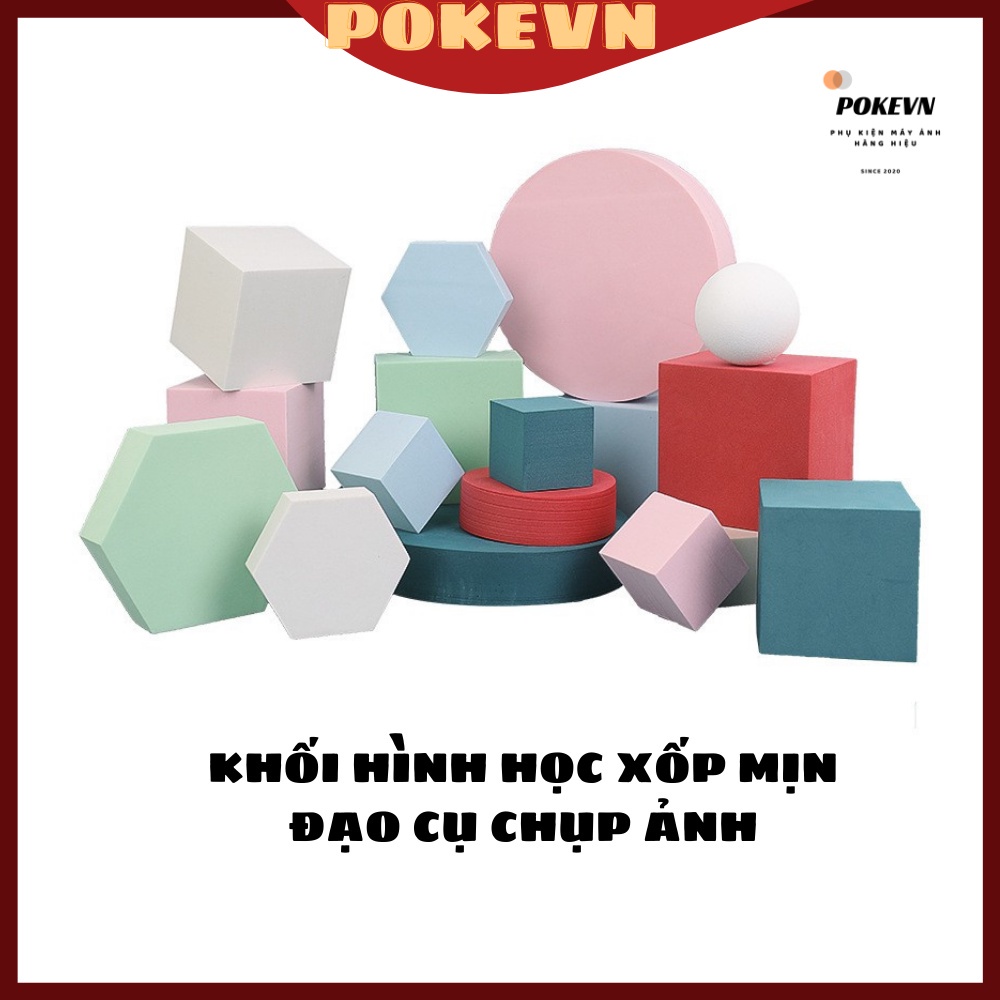 Khối hình học bằng xốp mịn - đạo cụ chụp ảnh sản phẩm có nhiều màu- Hình lục giác và hình vuông.