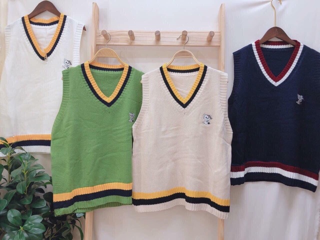 Áo gile thêu mèo len Quảng Châu (hình thật/sẵn) | BigBuy360 - bigbuy360.vn