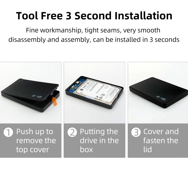 Hộp đựng ổ cứng di động Fonken chuyển Sata sang USB 3.0 có dây cáp ABS đa năng cho máy tính để bàn / laptop